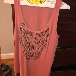 Cute beaded and pink rust colored shirt